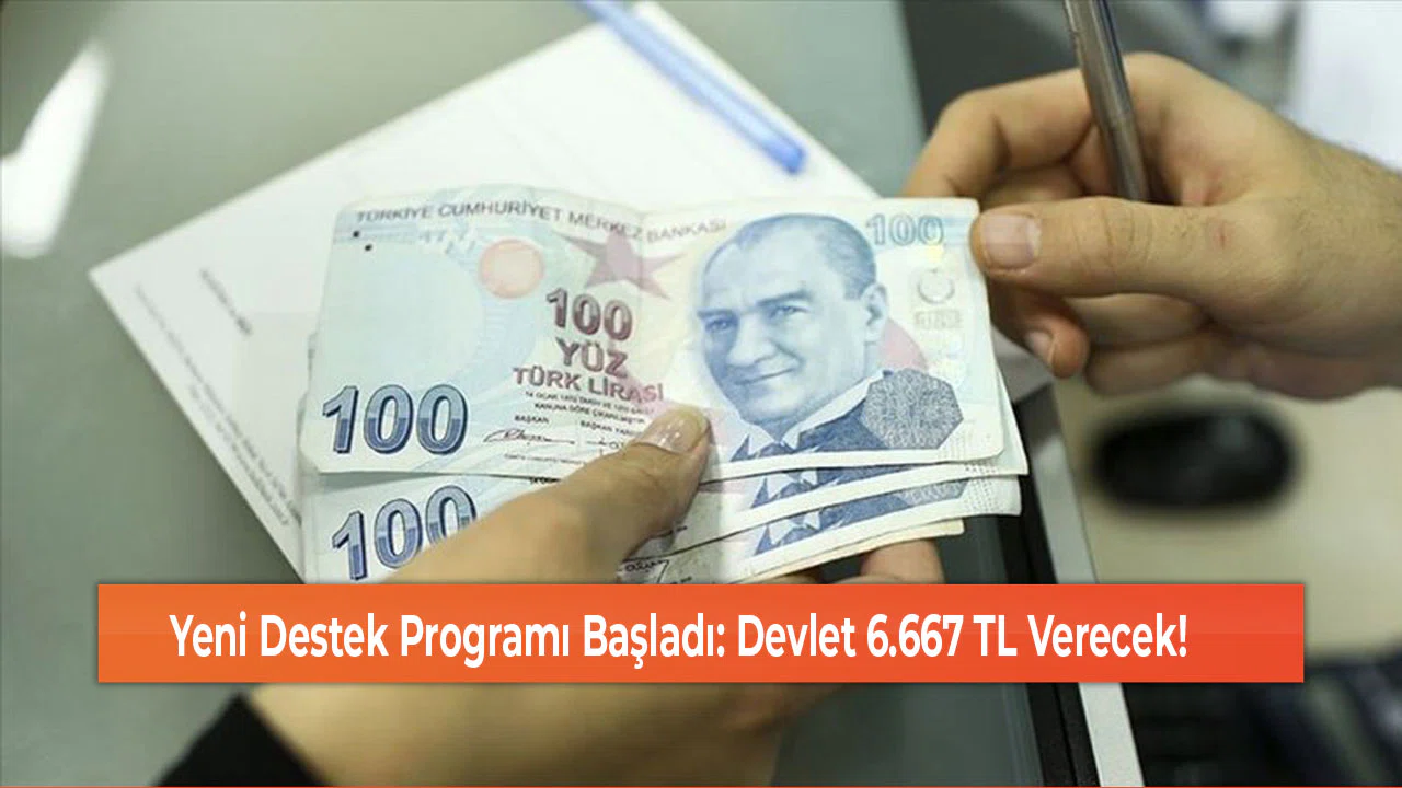 Yeni Destek Programı Başladı: Devlet 6.667 TL Verecek!