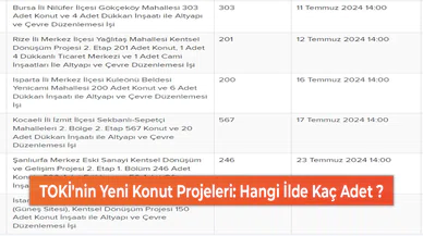 TOKİ'nin Yeni Konut Projeleri: Hangi İlde Kaç Adet ?