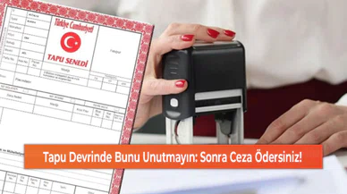 Tapu Devrinde Bunu Unutmayın: Sonra Ceza Ödersiniz!