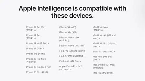 Siri AI ve Apple Intelligence Desteği