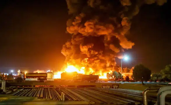 İran’ın Şiraz Kentinde LPG Dolum Tesisinde Büyük Yangın: 9 Kişi Yaralandı