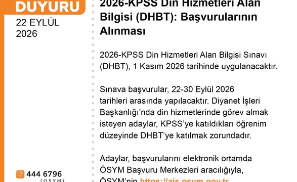 DHBT Sınav Yerleri Araştırmaları Başladı