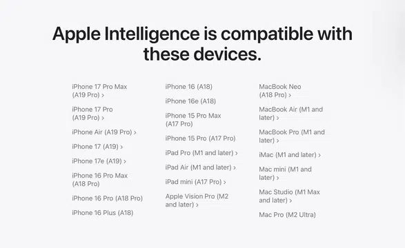 Siri AI ve Apple Intelligence Desteği