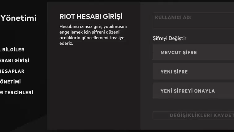 Valorant Şifre Nasıl Değiştirilir?