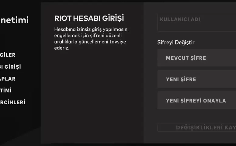Valorant Şifre Nasıl Değiştirilir?