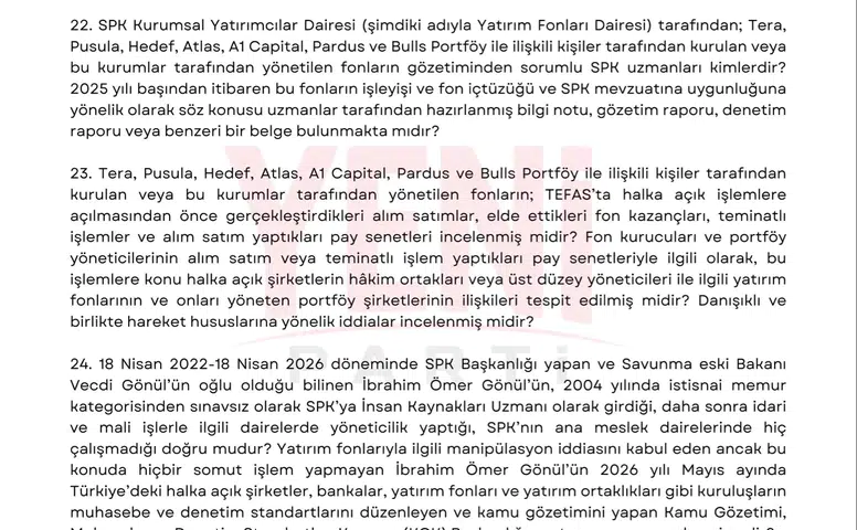 SPK Tasfiye Edilen Fonlar İçin Yatırımcı Sayısını Duyurdu